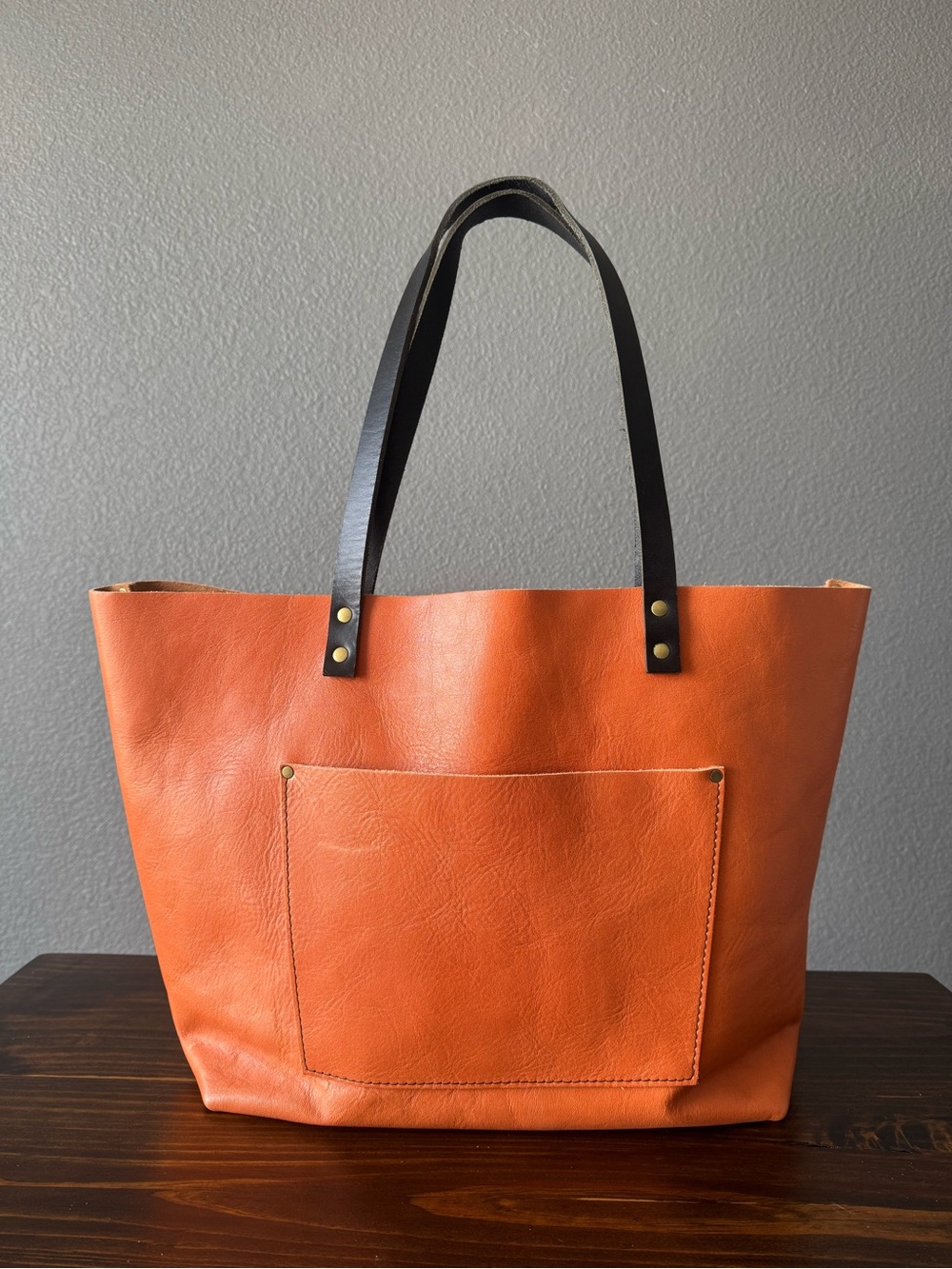 Portland Leather 🦄 OS Satsuma Tote w/Black Handles